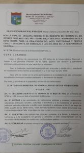 Resolución N°085/2016 Por La Cual Se Declara Asueto En El Municipio De Hohenau El Día ...