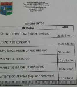 El Area De Liquidaciones Informa De Las Fechas De Vencimientos Correspondientes A Los Diferentes Pagos ...