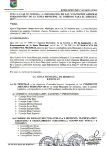 Resolución Nro 01/2019 Por La Cual Se Designa La Integración De Las Comisiones Especiales Permanentes ...
