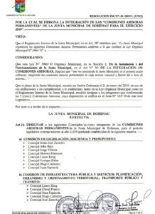 Resolución De La Junta Municipal Nro 01/2019 Por La Cual Se Designa La Integración De ...
